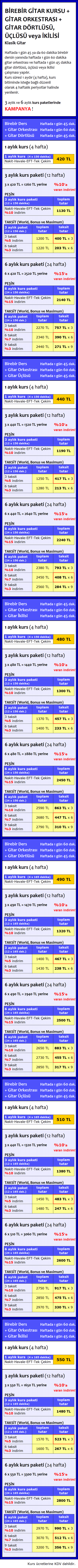 Kurs ücretleri
